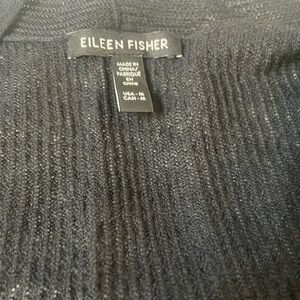 Eileen Fisher Black Ribbed Crewneck Sweater